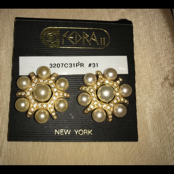 vintage clip on earrings new fedra ll new york - Picture 4 of 5